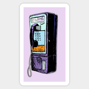 Sketchy old school retro payphone. Coin Operated Connections! Sticker